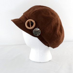 ❤️ Large Streetwear Brown Button Button Brim Casual Summer Hat